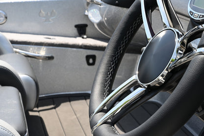 ステアリングホイールGussi Steering Wheel PERGOステンレススポークレザーリム　0130
